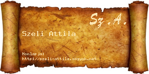 Szeli Attila névjegykártya