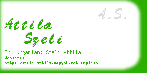 attila szeli business card